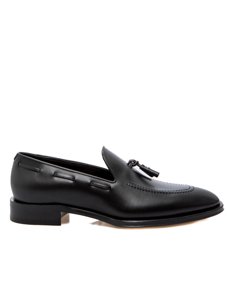 Black Tussle Leather Loafer