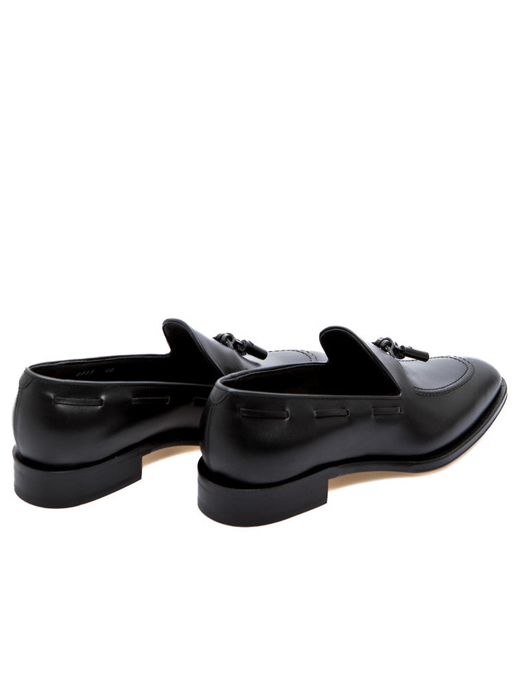 Black Tussle Leather Loafer