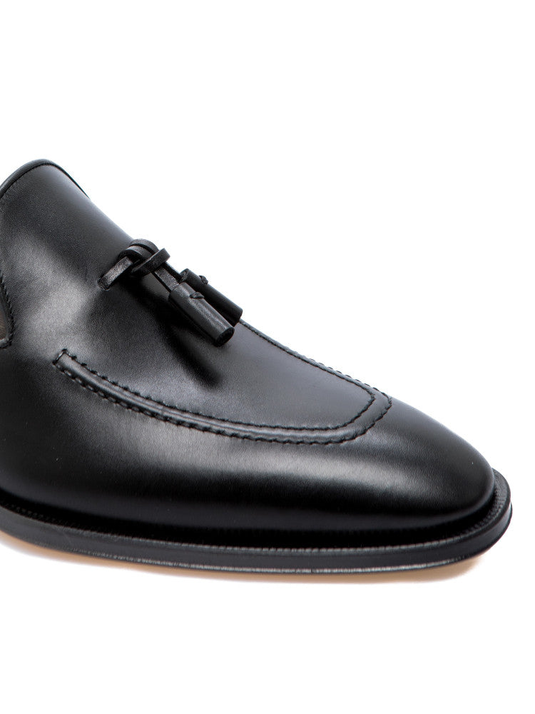 Black Tussle Leather Loafer