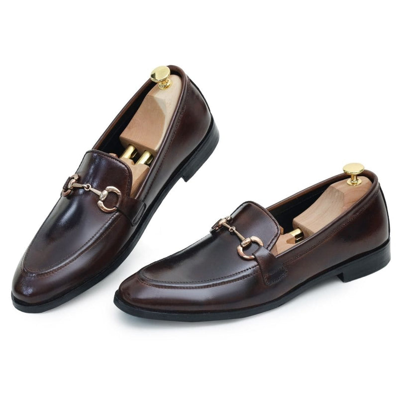 Brown 2-tone leather loafer