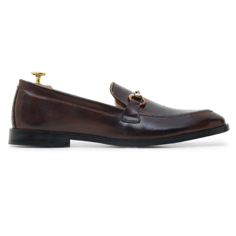 Brown 2-tone leather loafer