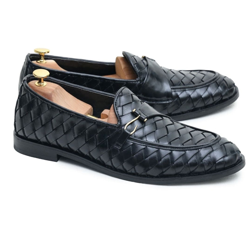 Black Ful knitted  Leather Loafer