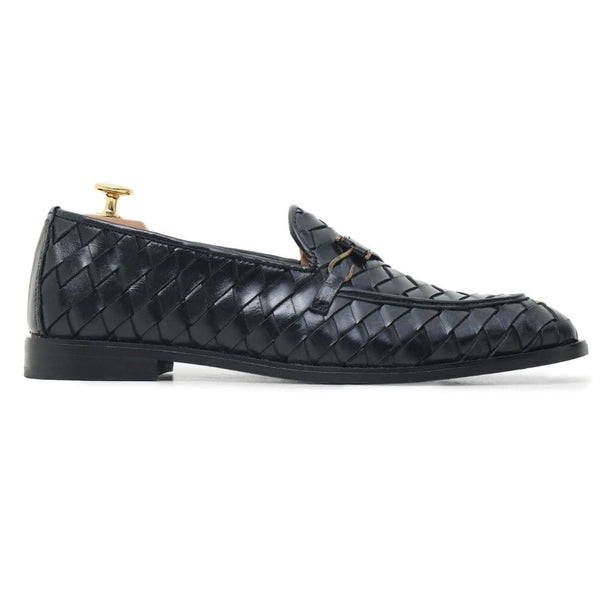 Black Ful knitted  Leather Loafer